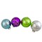 Northlight Set of 4 Multi-Color Shiny Glass Ball Christmas Ornaments 4-Inch (100mm)
